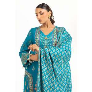 Costume formel 3 pièces pour femme, couleur turquoise, avec boutons décorés à la main - Product Image 5