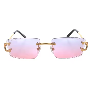 Moissanite diamant Dernières lunettes de soleil polarisées à la mode sans monture lunettes de soleil prêtes à être expédiées unisexe pour hommes femmes - Product Image 1