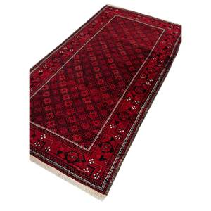 Alfombra Kiaan Grande de Lana Anudada a Mano, Roja y Naranja, con Diseño Geométrico Abstracto Rectangular para el Hogar, Entrada, Pasillo, Sala de Estar - 9x12 pies - Product Image 2