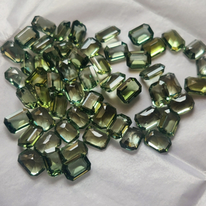 6x4mm bleu vert saphir naturel émeraude octogone coupe pierre en vrac pour l'artisanat de bijoux - Product Image 1