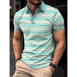<b>Men's</b> <b>White</b> Trim Gold Embroidered Golf Casual Summer Printed <b>Short</b> <b>Sleeve</b> T-<b>shirt</b> <b>Man</b> Polo <b>Shirt</b> - Product Image 3