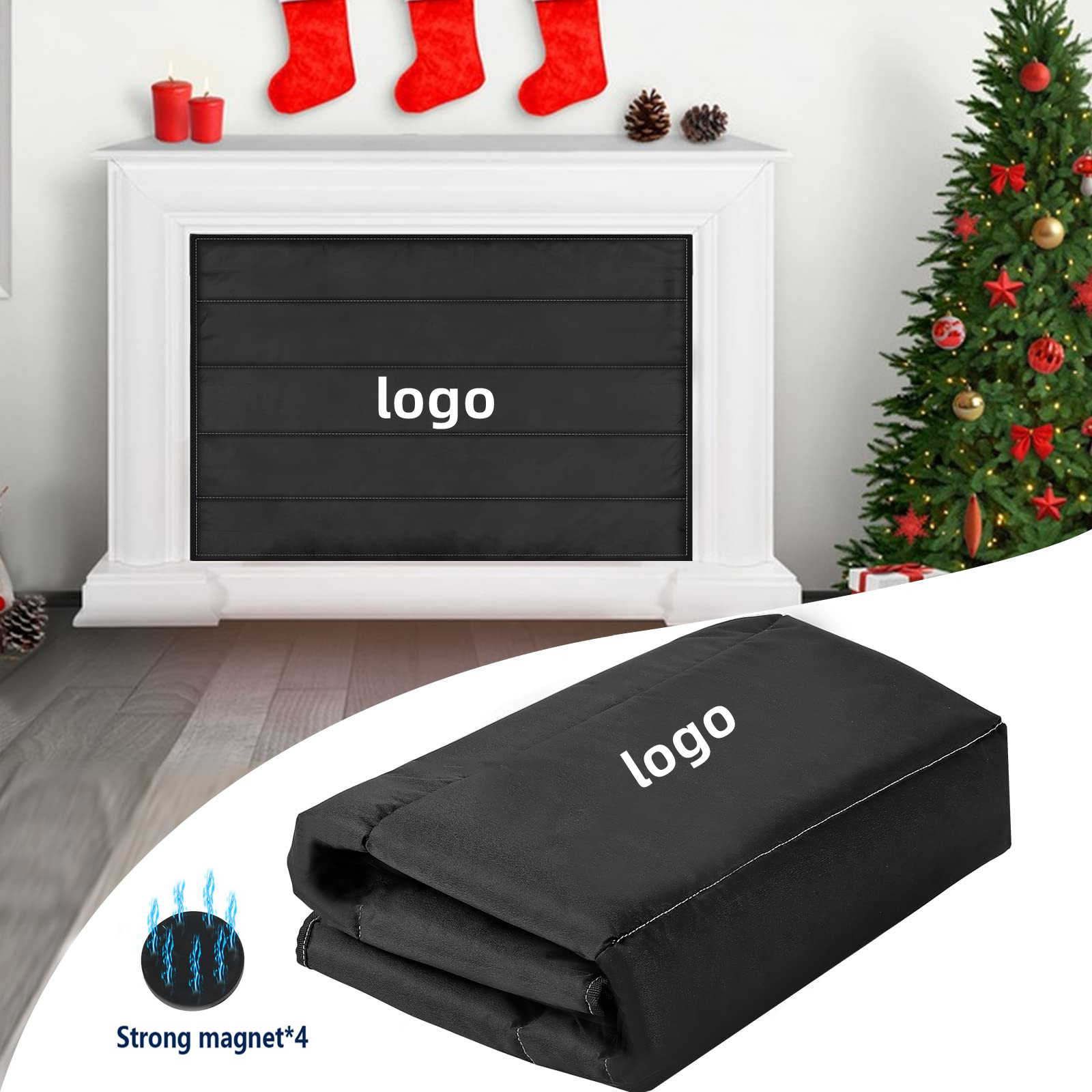 Магнитный камин одеяло для потери тепла черный Размерная таблица Держите проекты блокировкой потери тепла камин проект фиксаторы уход за кожей лица маска портал для камина крышки