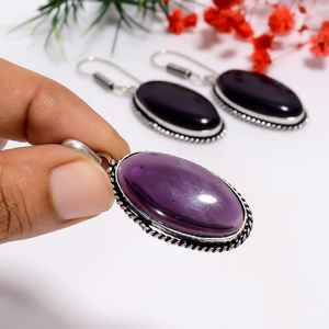 Pierre précieuse améthyste naturelle en argent sterling 925 faite à la main par un designer personnalisé ensemble de bijoux fins pour femmes en gros - Product Image 3