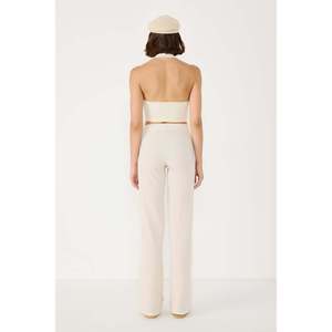 Pantalones de Campana Otoñales, Cintura Elástica, Texturizados, de Cintura Alta, Estilo Casual, Transpirables, Talla XL, Color Lavado, Decoración Arrugada - Product Image 6