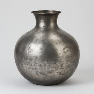 Florero de metal rústico hecho a mano con acabado brillante perfecto para Ideas elegantes de decoración de temporada - Product Image 3