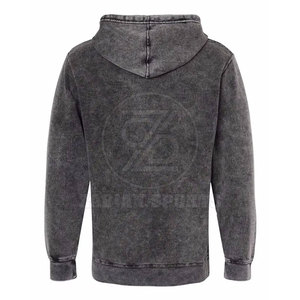Sweat à capuche délavé élégant et confortable avec poche avant, idéal pour l'hiver, 100 % coton, technique de teinture unie - Product Image 2