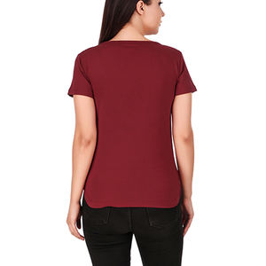 เสื้อยืดผ้าฝ้ายพิมพ์ลายโลโก้,เสื้อยืดผู้หญิงแบบเรียบๆ - Product Image 3