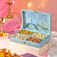 Boîte cadeau en papier personnalisée avec logo imprimé pour emballage décoratif de mariage, Diwali, fruits secs, dattes