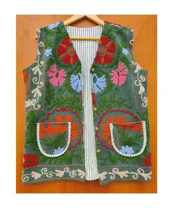 Suzani yelek ceket el işlemeli çok seçim boyutu ceket | Sonbahar özbek Kashmir crechristmas noel onun için özel hediye