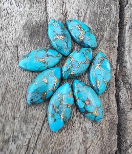 Turquesa Azul Natural de Primera Calidad, Forma Marquesa, Cabujón Plano, Calibrado, Piedras Preciosas Sueltas para Joyería, 5.55 - Product Image 4
