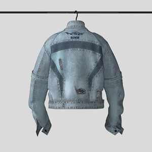 جاكيت دينيم مصمم من ديزنيو، بكمية طلب منخفضة، تصنيع حسب الطلب، جاكيت دراجات نارية أزرق ممزق للرجال - Product Image 3