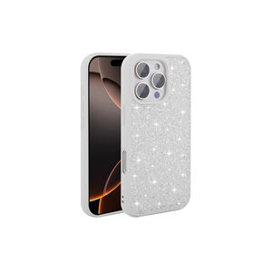 Étui de téléphone en silicone blanc brillant de luxe pour iPhone 16 Pro Max, matériau PC, styles 14 Plus - Housse de protection en strass - Product Image 3