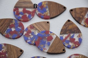 Traditional Vintage Wooden Resin <b>Teardrop</b> <b>Stud</b> <b>Earrings</b> | Artisan Handcrafted Wedding & Party <b>Earrings</b> for Women - Product Image 2