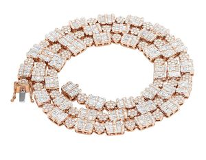 Cadena de tenis de un tono chapada en oro rosa Moissanite Diamond Iced Out S925 joyería de Hip Hop de plata esterlina - Product Image 1
