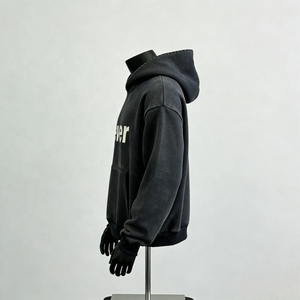 Sweat-shirts surdimensionnés personnalisables de haute qualité, sans cordon, en molleton français lourd, sweat-shirt à capuche - Product Image 2