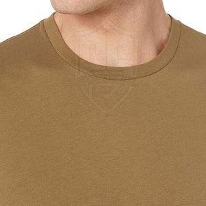 Camiseta de algodón de alta calidad para hombre, cuello redondo transpirable con patrón de logotipo sólido, longitud corta, diseño personalizado OEM hecho en Pakistán - Product Image 3