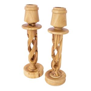 Bougeoir en bois à six colonnes, idéal pour la décoration intérieure, centre de table et éclairage festif, fabriqué à la main en Inde - Product Image 1