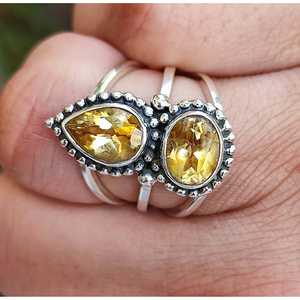 Handmade Citrine <b>Statement</b> <b>Ring</b> November Birthstone Yellow Gemstone Sterling Silver Jewelry Licensed Private Brands - Product Image 3