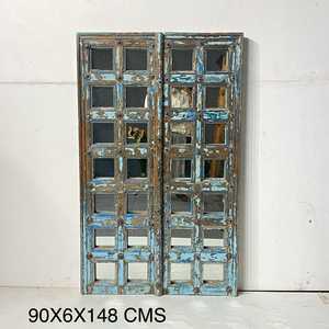 Miroir mural décoratif moderne en bois et aluminium, style ancien, pour chambre et salon, motif ovale, décoration élégante pour la maison - Product Image 5