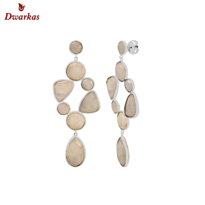 Boucles d'oreilles classiques 925 argent sterling pierre de lune lunette réglage goutte boucle d'oreille pour les bijoux de cadeau d'anniversaire de mariage des femmes - Product Image 4