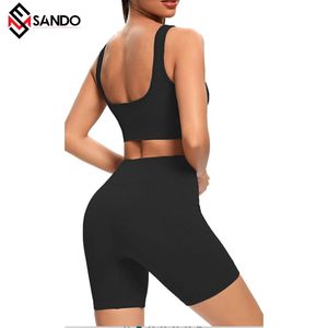 Vente en gros de shorts de yoga de haute qualité pour femmes OEM logo personnalisé taille haute taille XL sans couture spandex pour femmes et filles - Product Image 4