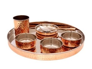 Factory Direct Supply of Copper Hammered Thali Set, Perfect for every occasion, Copper handcrafted thali set - Product Image 6