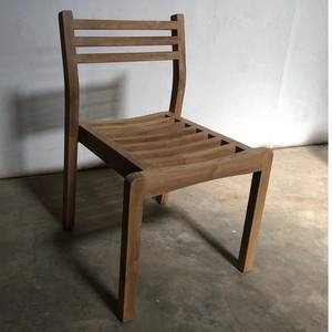 Chaise de jardin en teck massif résistant aux intempéries, empilable, chaise de salle à manger de patio, sans accoudoirs, mobilier en bois d'extérieur pour café et hôtel - Product Image 3