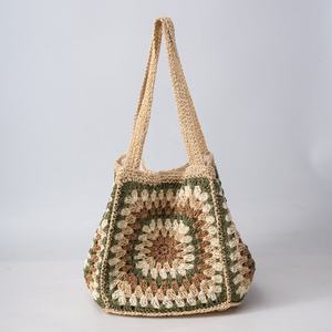 Bolso Tote de Ganchillo, Nuevo, Moderno, Geométrico, de un Solo Hombro, Tejido en Algodón, Hecho a Mano, de Gran Capacidad, para Vacaciones en la Playa - Product Image 6