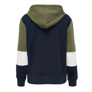 Sudadera con capucha de lana de mezcla de algodón para mujer Sudadera con capucha de peso medio con decoración de insignia y logotipo frontal - Product Image 2