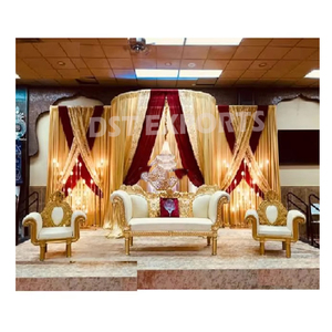 Boda asiática, muebles de oro blanco a la venta, chaise italiano de boda moderno con sillas, chaise de diseñador de boda real con sillas - Product Image 3