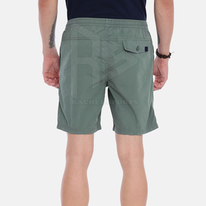 Pantalones cortos informales de verano recién llegados, diseño personalizado, estilo callejero con cierre de cintura elástica, color sólido y teñido liso - Product Image 3