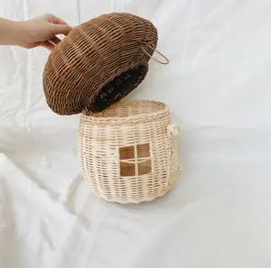 New Product 5 stars ornament Mushroom Rattan House with Handle wall hanging Style Vintage Made in Vietnam mutil function