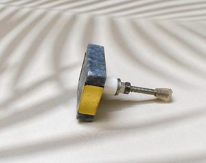 Poignée de porte en laiton avec pierre ronde, forme et taille personnalisées, fabriquée en Inde - Product Image 3