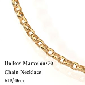 Collar de Cadena Bismark y Marvelous de Oro Real de 18K de Murao Japan, Joyería Unisex de Oro Amarillo Sólido de Alta Calidad, Cadena de Eslabones para Hombre y Mujer - Product Image 4