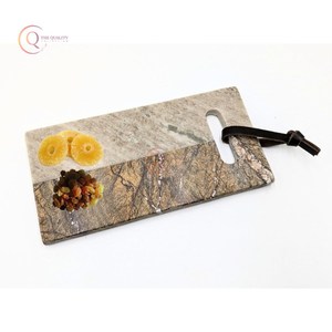 Tabla de cortar y cortar de cocina de mármol de nueva colección con mármol de sombra marrón y tabla de carnicero Natural para cocina y hogar - Product Image 4