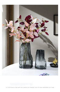 Florero de cristal transparente en forma de rocalla de alta calidad, decoración de escritorio, florero de cristal negruzco - Product Image 6