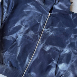 Sweat-shirts unisexes décontractés en coton 100% France Terry, à fermeture éclair, lavage à l'acide, coupe ample, logo personnalisé, vente en gros OEM, tendance 2025 - Product Image 4