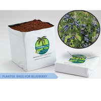 Sacs de culture naturels en coco à dessus ouvert respectueux de l'environnement, milieu de culture durable pour l'horticulture, la culture hydroponique et le jardinage.
