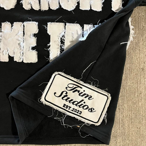 T-shirt lourd vintage personnalisé pour hommes 100% coton Sun Faded Boxy recadrée en détresse broderie Applique Patch lavage à l'acide soleil Faded - Product Image 2