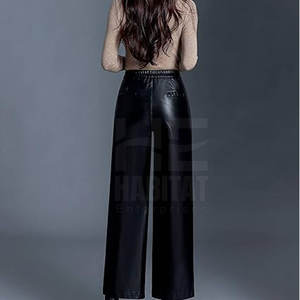 Pantalon en cuir élégant pour femme, coupe slim, en cuir souple, confortable pour les tenues décontractées - Product Image 4