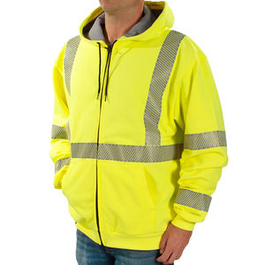 Sudadera con Capucha de Alta Visibilidad Unisex OEM, con Cremallera Completa, para Invierno, Seguridad en la Construcción, Ropa de Trabajo Reflectante, Resistente al Fuego, de Poliéster - Product Image 2