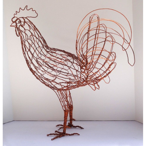 Sculpture en métal forgé en forme de poule, ornements, artisanat en métal moderne, écologique, fait à la main, décoration de Noël pour la maison - Product Image 1