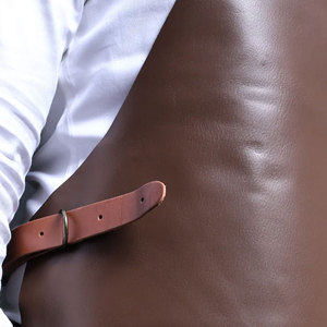 Hot Selling Eco-friendly Full Length Professional Leather Bib Red Sleeveless <b>Apron</b> with Durable Pocket <b>Waterproof</b> Oil Proof - Product Image 6