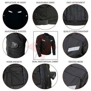 Chaqueta de Motociclista Unisex, Equipo de Protección para Motociclistas, Chaqueta de Motocicleta Negra para Todas las Estaciones, Malla Acolchada Transpirable y Protectora - Product Image 2