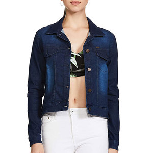 Custom Made Women Jeans Jacket Long Sleeve Fashion Streetwear Women Jeans Jacket For Online Sale Adults