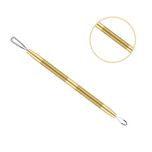 Zullo Industries Outil de beauté en acier inoxydable de haute qualité Ustensile de suppression de boutons de tête et d'acné noir de couleur or avec logo OEM - Product Image 5