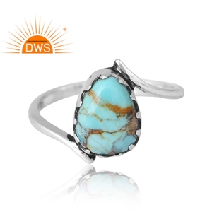 Bague en argent sterling 925 de qualité supérieure avec pierre précieuse turquoise Kingman naturelle, fabricant de bijoux sur mesure - Product Image 3