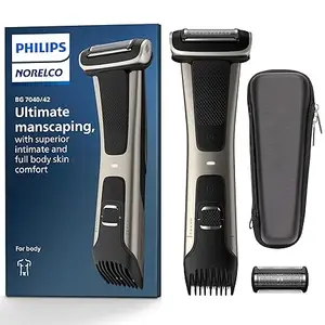 Philips Norelco Exclusive Bodygroom Series 7000 Showerproof Body & Manscaping Trimmer & Shaver with case and Replacement Head