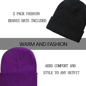 2 gorros para hombres y mujeres, tela elástica, gorros ajustados perfectos, gorros de invierno, gorros de punto, gorro de esquí suave, unisex - Product Image 3