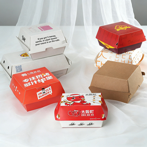 Cajas de Hamburguesas Corrugadas Impresas Personalizadas para <span class=keywords><strong>Comida</strong></span> Rápida para Llevar, Resistentes a la Grasa, Desechables - Product Image 3